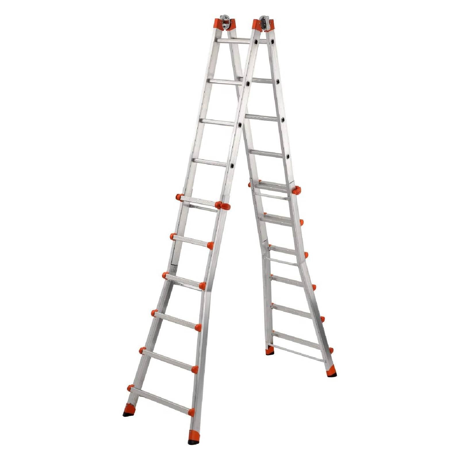 Scala multiuso "Peppina" con struttura solida in alluminio e articolazione in acciaio