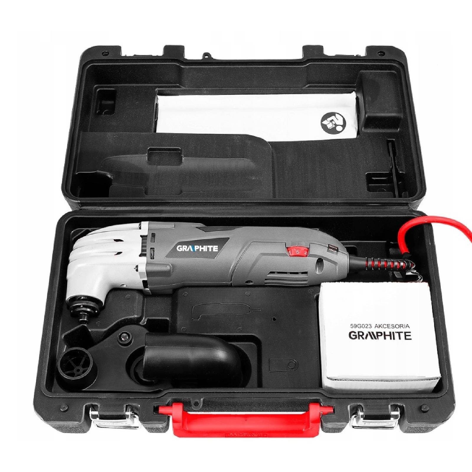 Utensile multifunzione per smerigliatura e raschiatura con sistema di attacco accessori universale 250W
