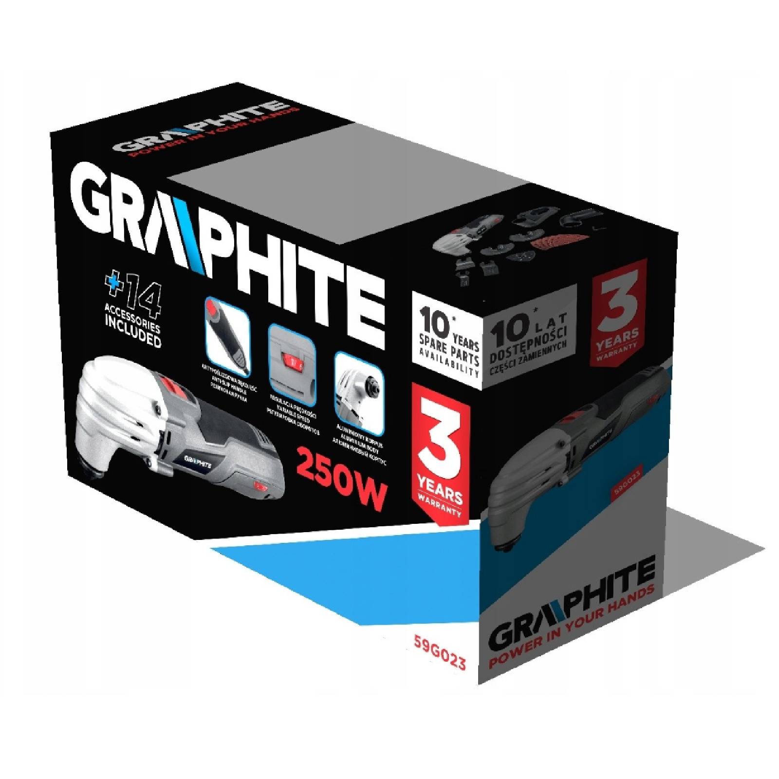 Utensile multifunzione per smerigliatura e raschiatura con sistema di attacco accessori universale 250W