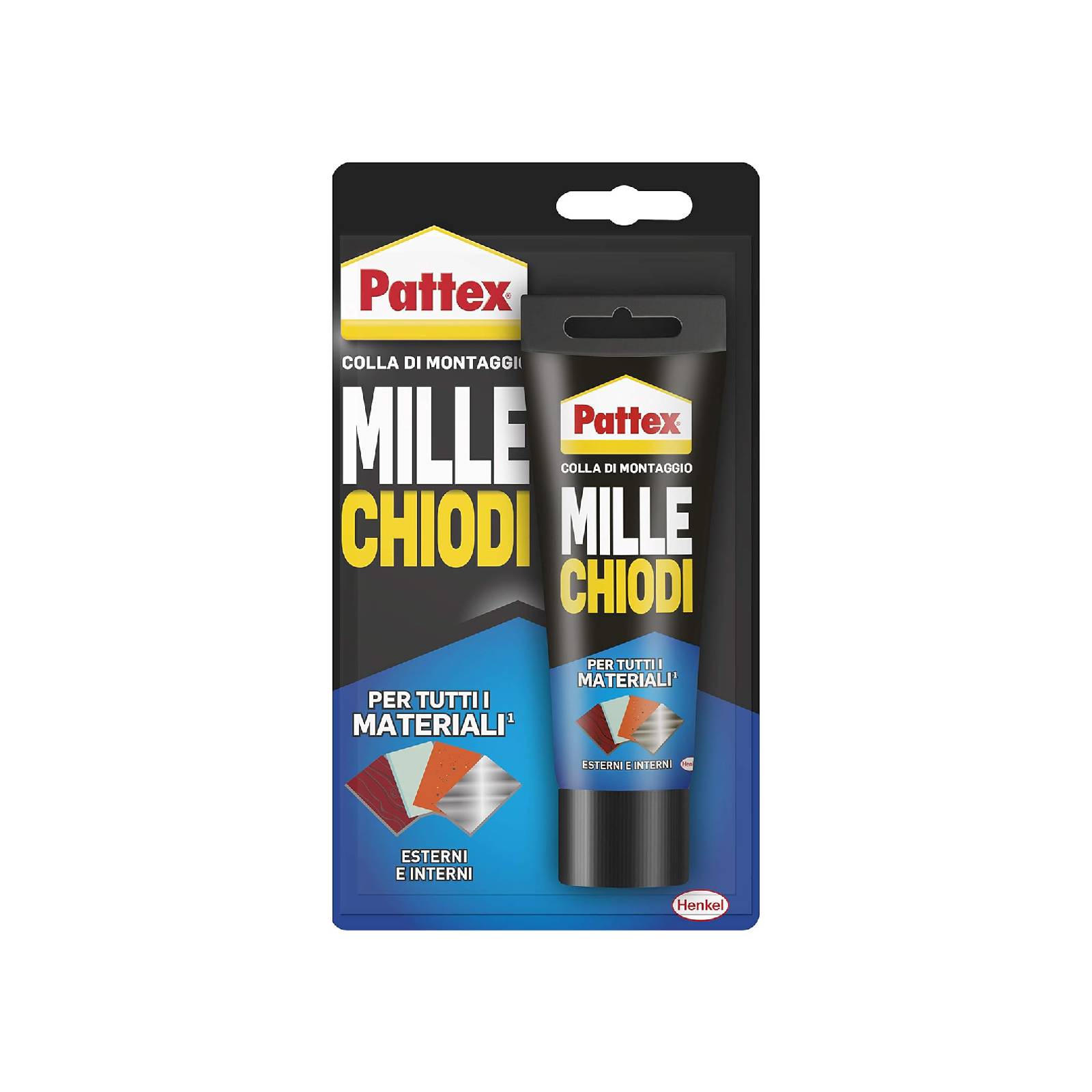 Adesivo di montaggio millechiodi "Esterni e Interni" resistente all'acqua bianco in tubetto da 100 gr