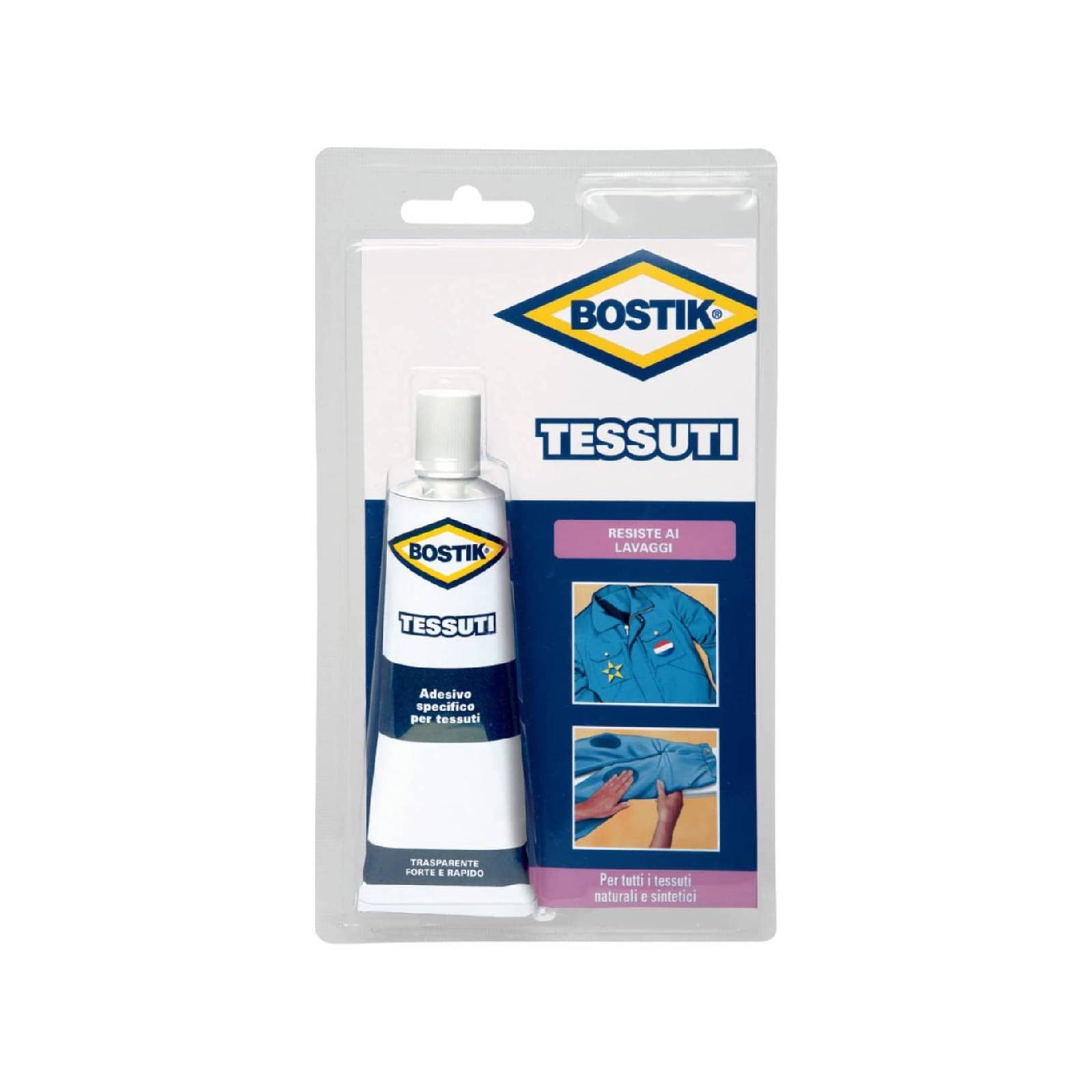 Adesivo per "Tessuti" di ogni tipo ideale per la riparazione di buchi in tubetto da 50 gr
