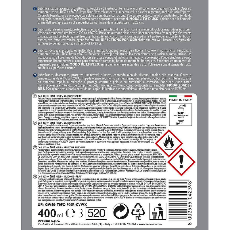 Detergente spray "Help Antiadesivo" ideale per impedire l'adesione degli spruzzi nel corso delle saldature 400 ml