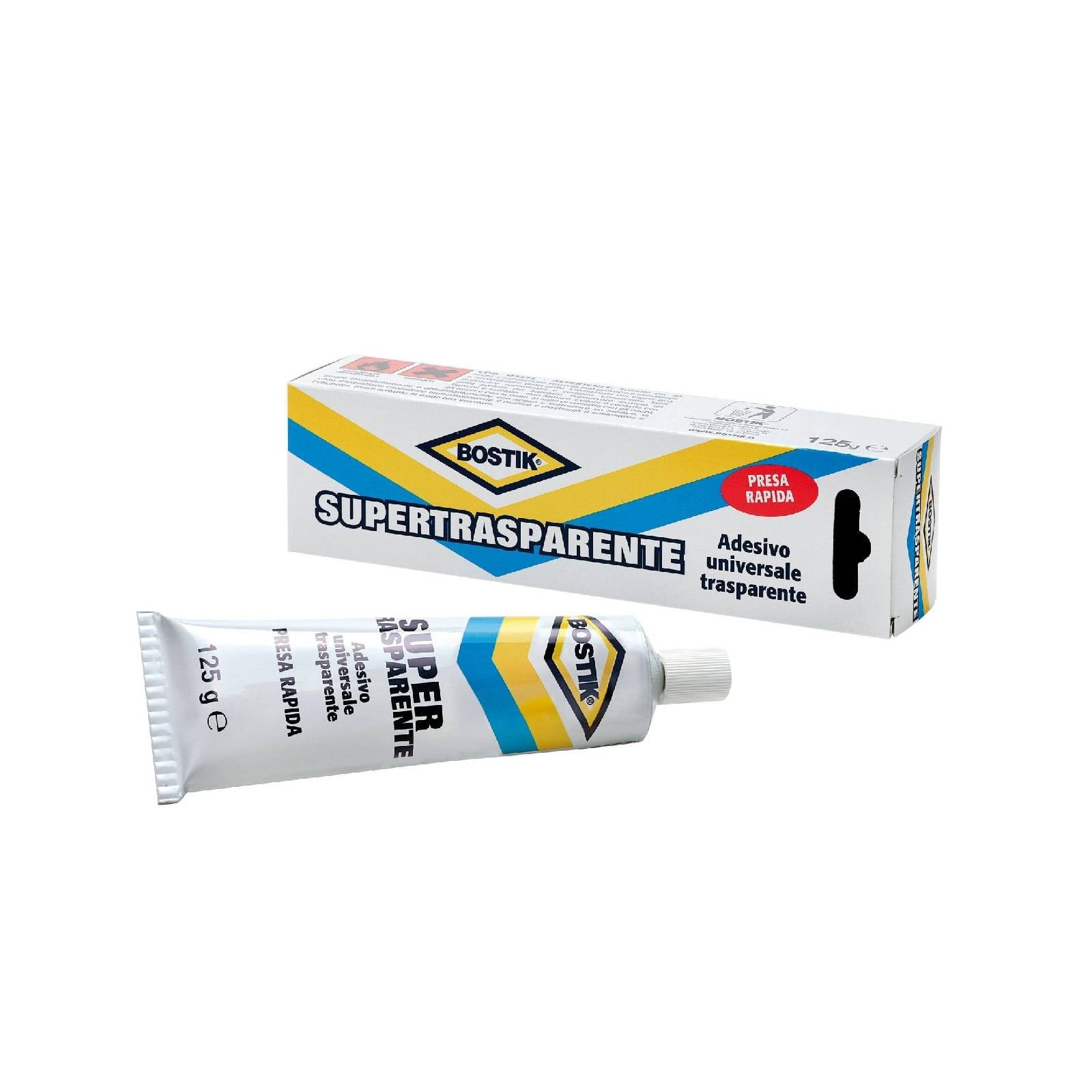 Adesivo "Supertrasparente" universale a contatto incolore a presa rapida resistente