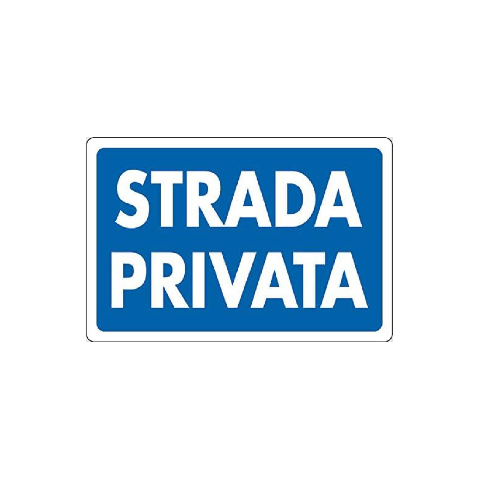 Cartello segnaletico "Strada Privata" realizzato in pvc con dimensioni 20 x 30 cm