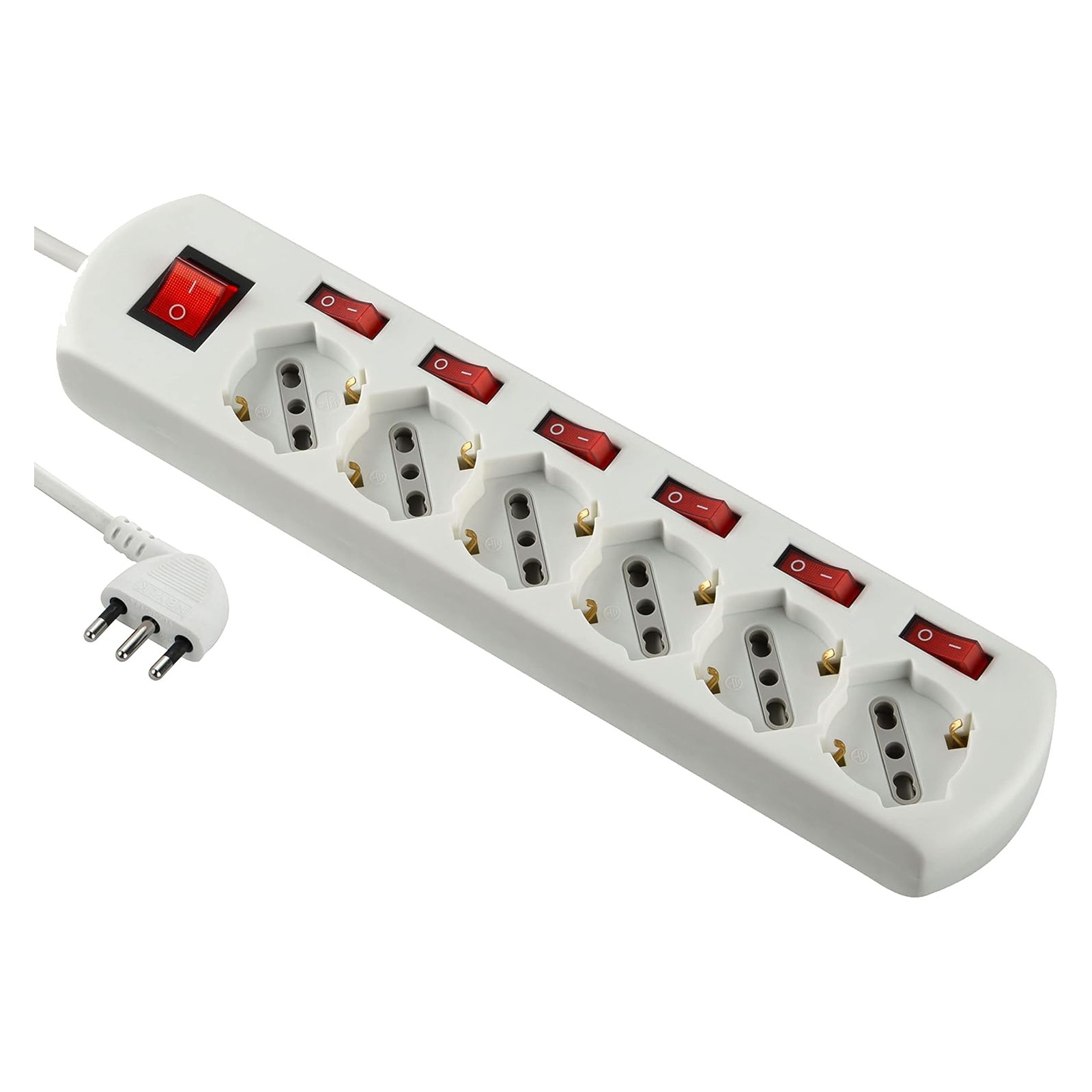 Multipresa con interruttori indipendenti in busta appendibile