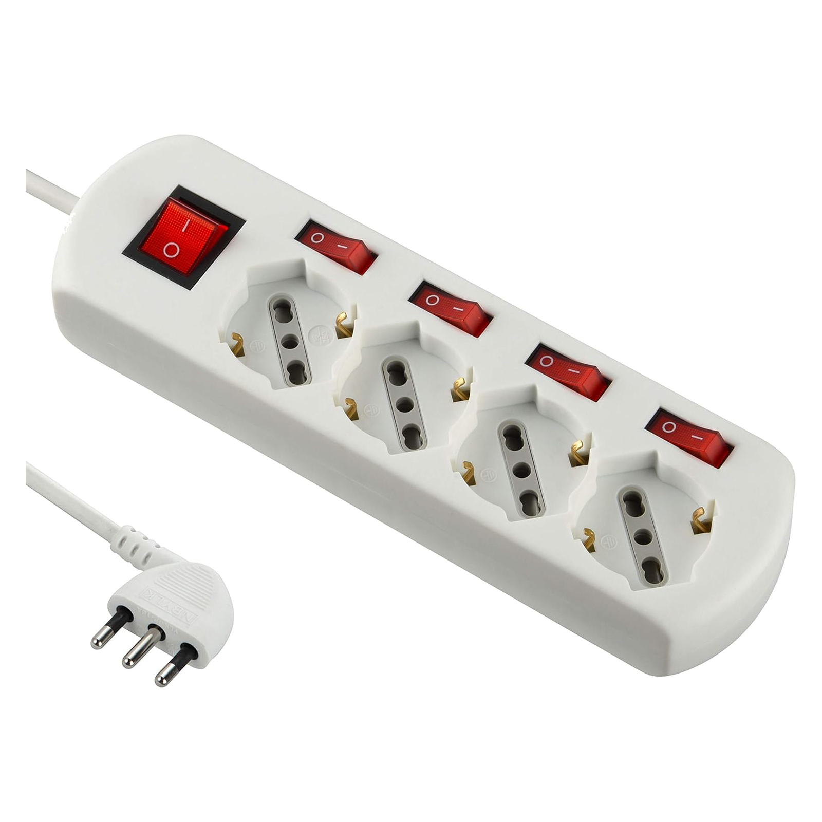 Multipresa con interruttori indipendenti in busta appendibile