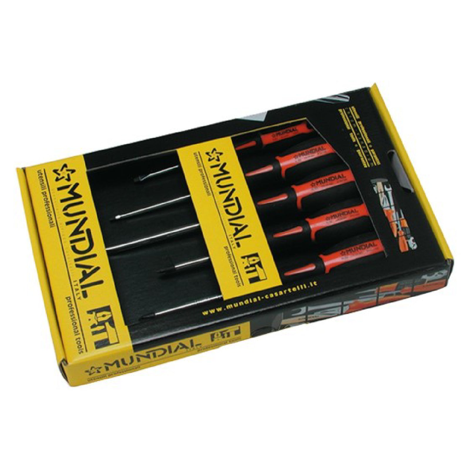 Cacciaviti "MUNDIAL" in acciaio con manico bimateriale set da 5 pezzi