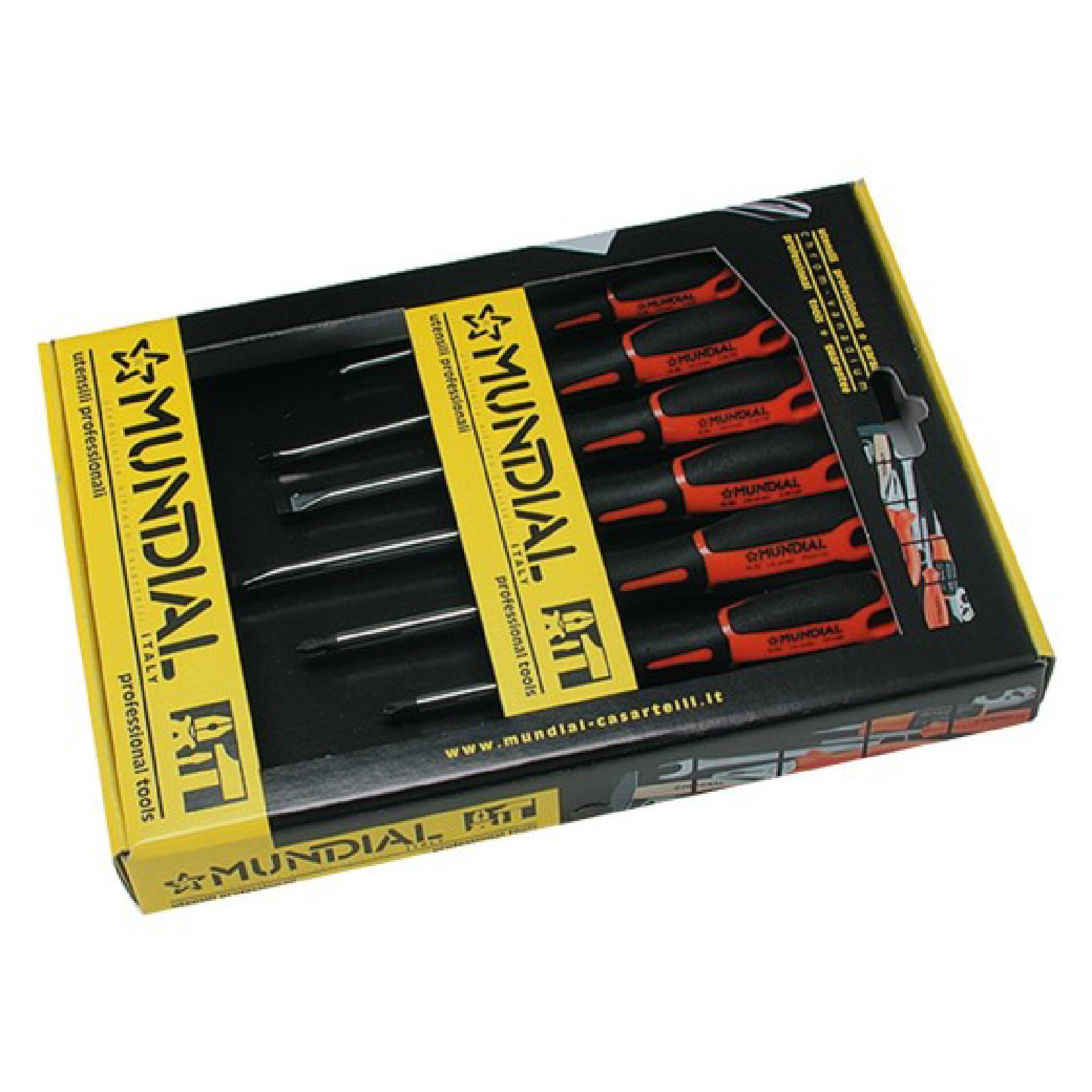 Cacciaviti "MUNDIAL" in acciaio con manico bimateriale set da 7 pezzi