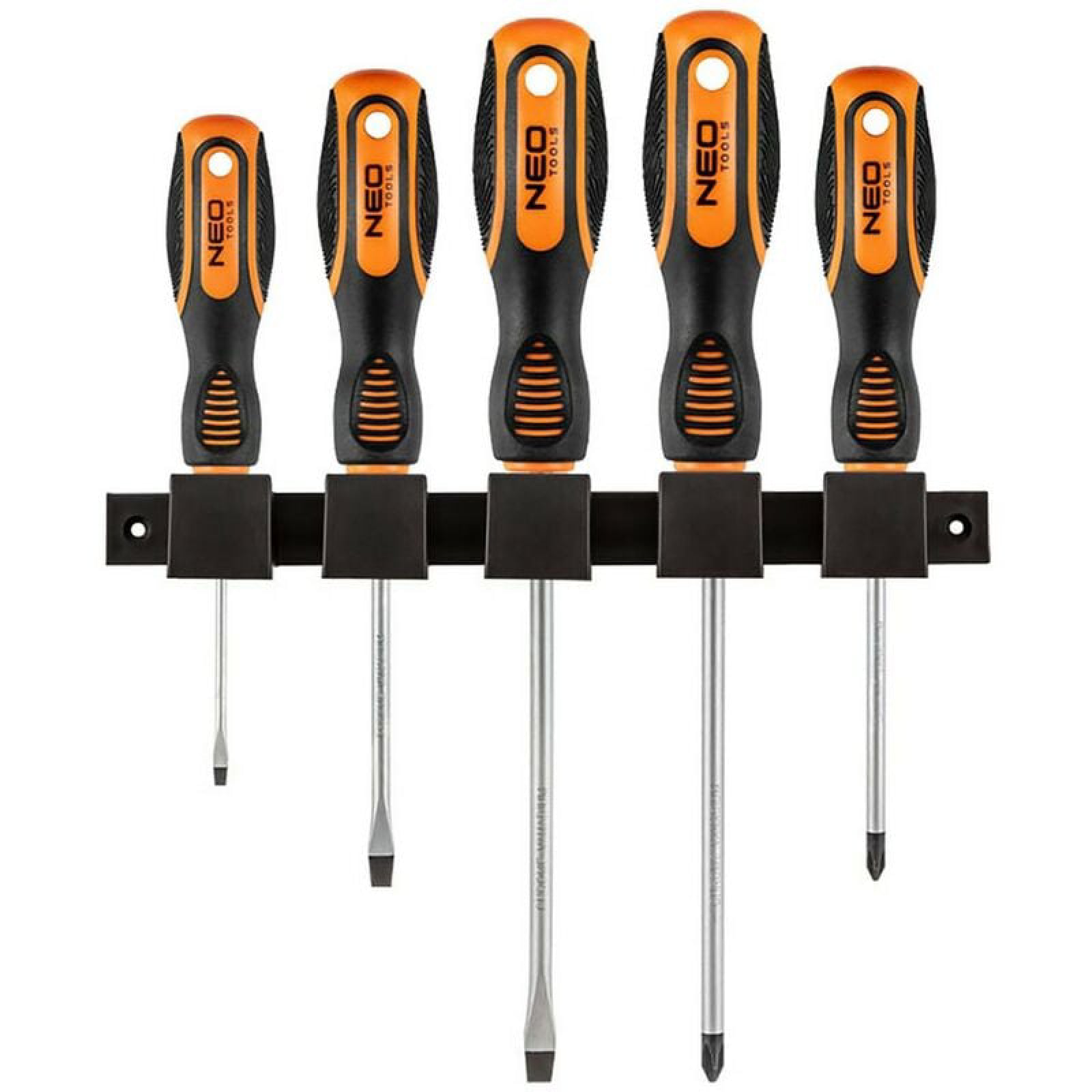 Cacciaviti "NEO Tools" a punta magnetica con manico bimateriale set da 5 pezzi
