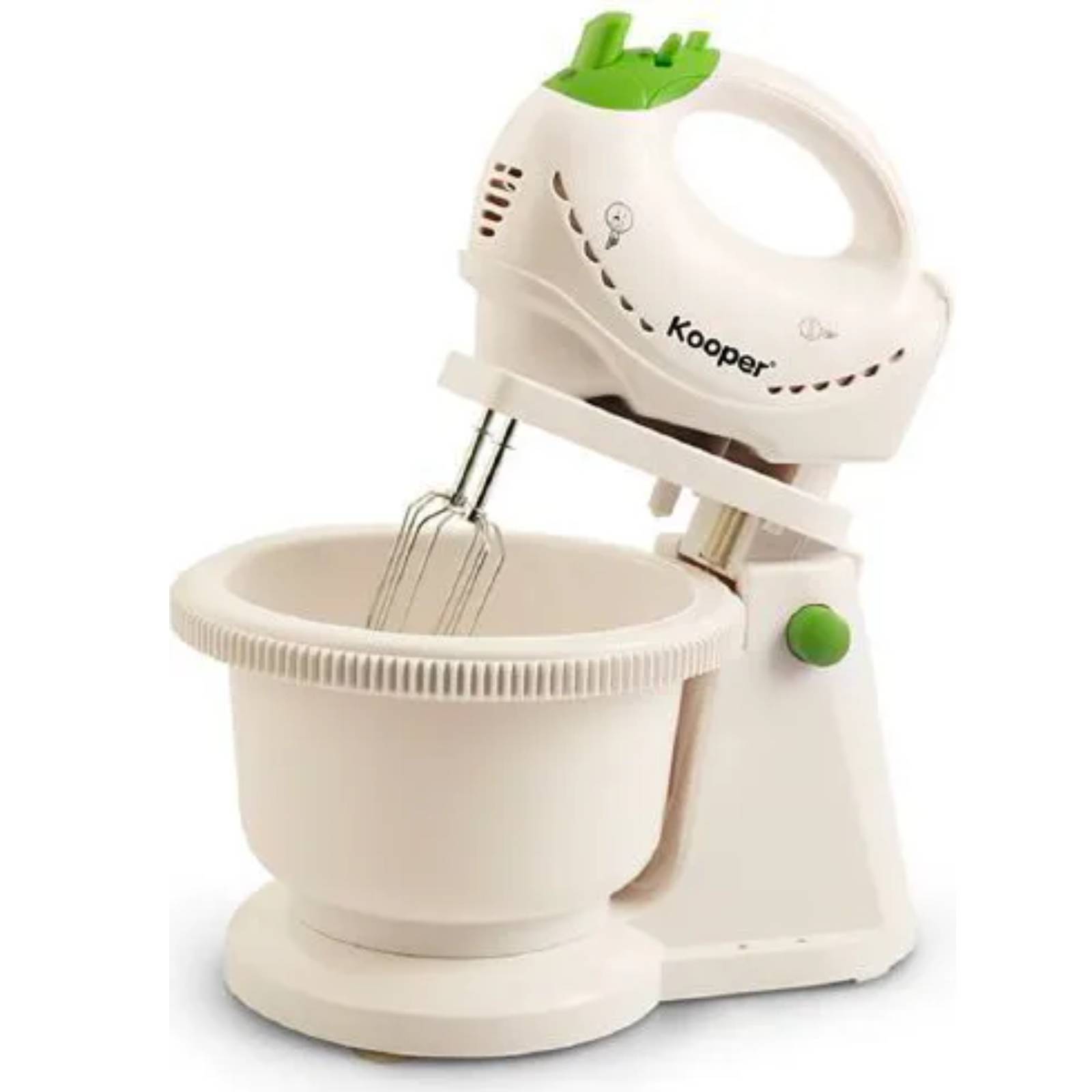 Sbattitore con fruste ad anelli e con ciotola girevole in plastica, a 5 velocità