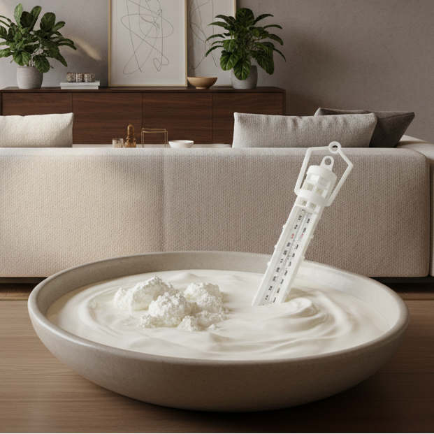 Termometro per produzione industriale o casalingo di latte, formaggio e ricotta