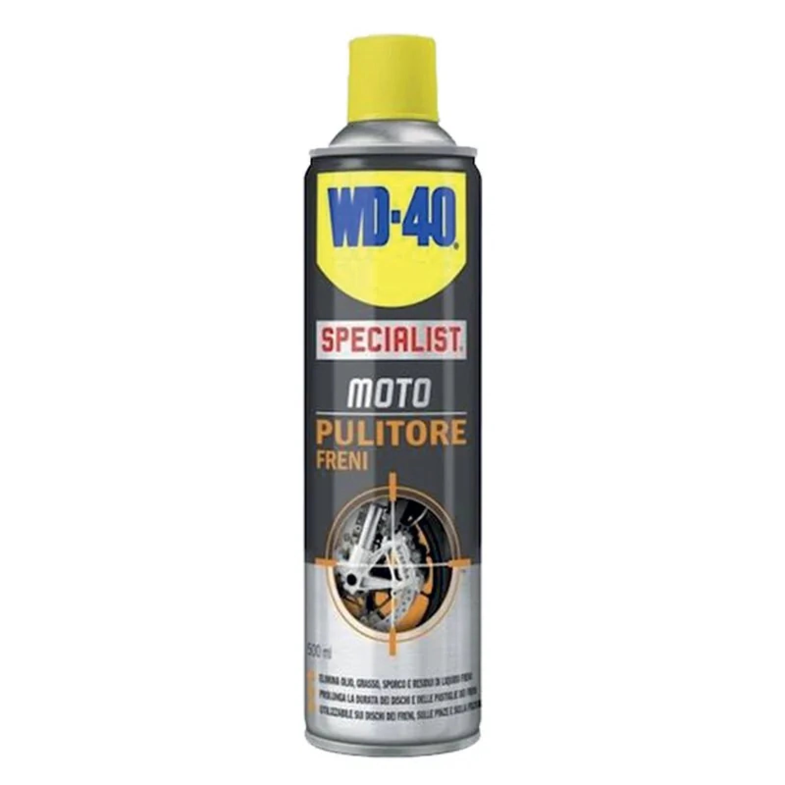 Pulitore freni motociclette spray ideale per rimuovere la polvere, i residui di liquido, lo sporco e l'olio