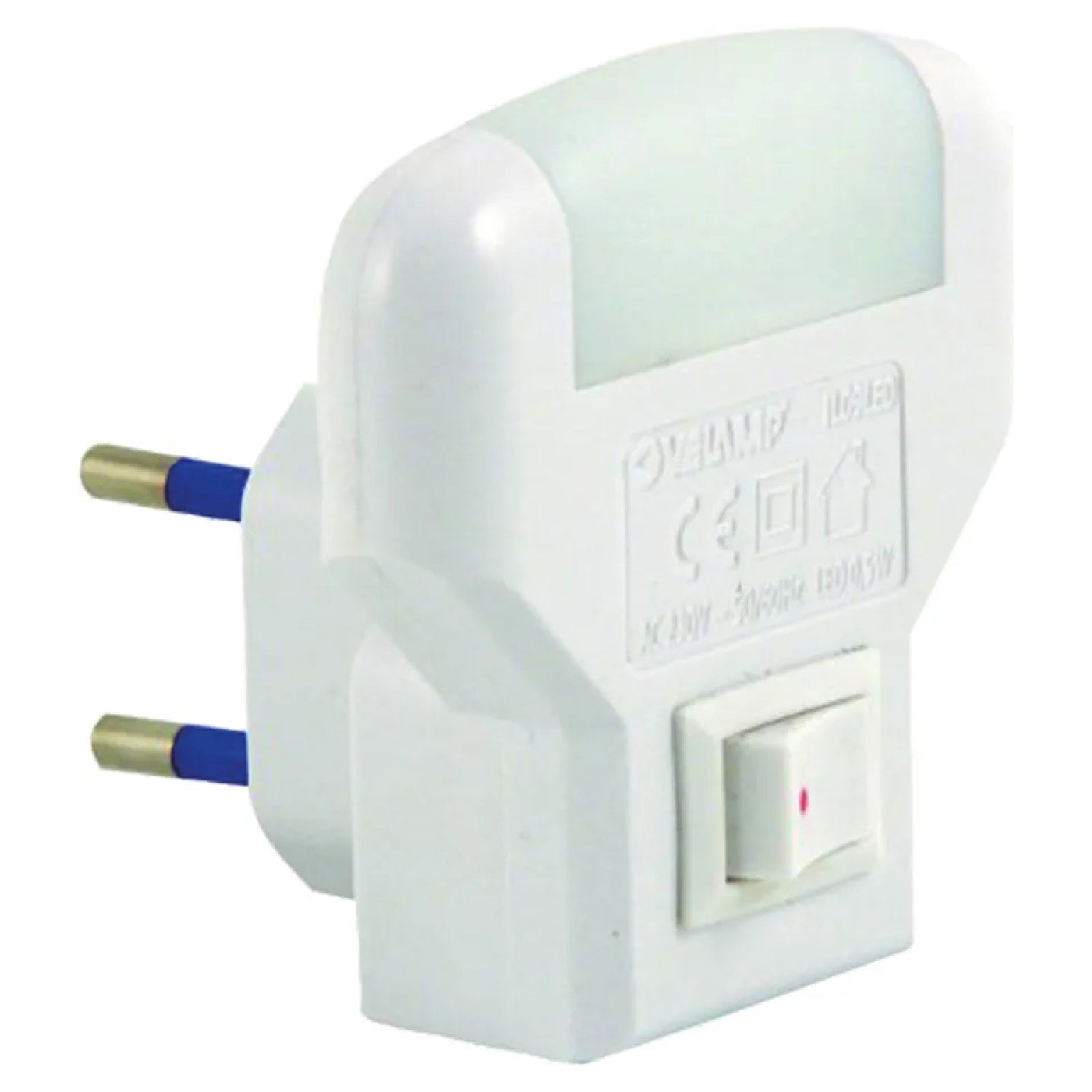 Luce spia notturna "Velamp" a led bianco con interruttore on/off