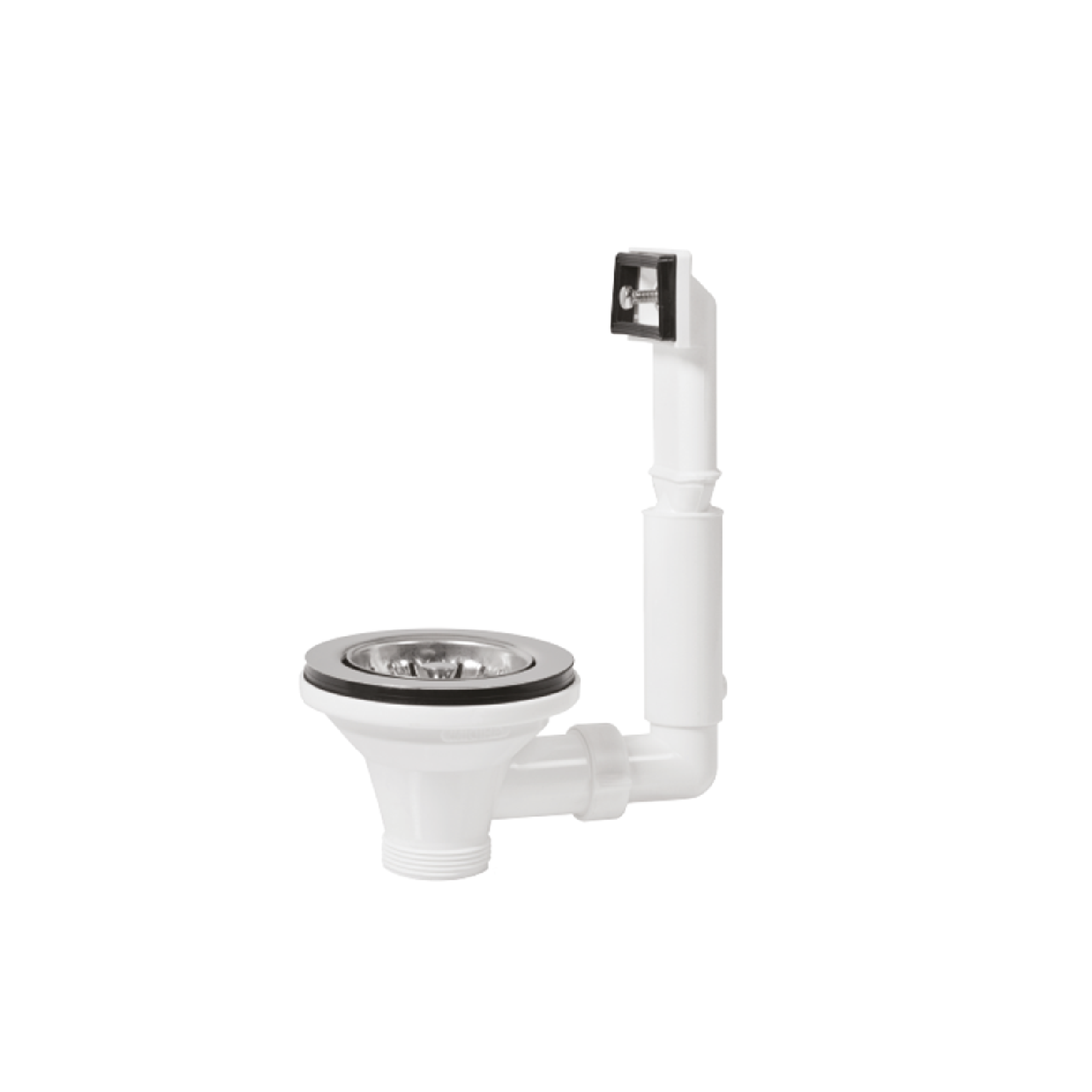 Piletta per lavello in polipropilene e acciaio inox con troppo pieno