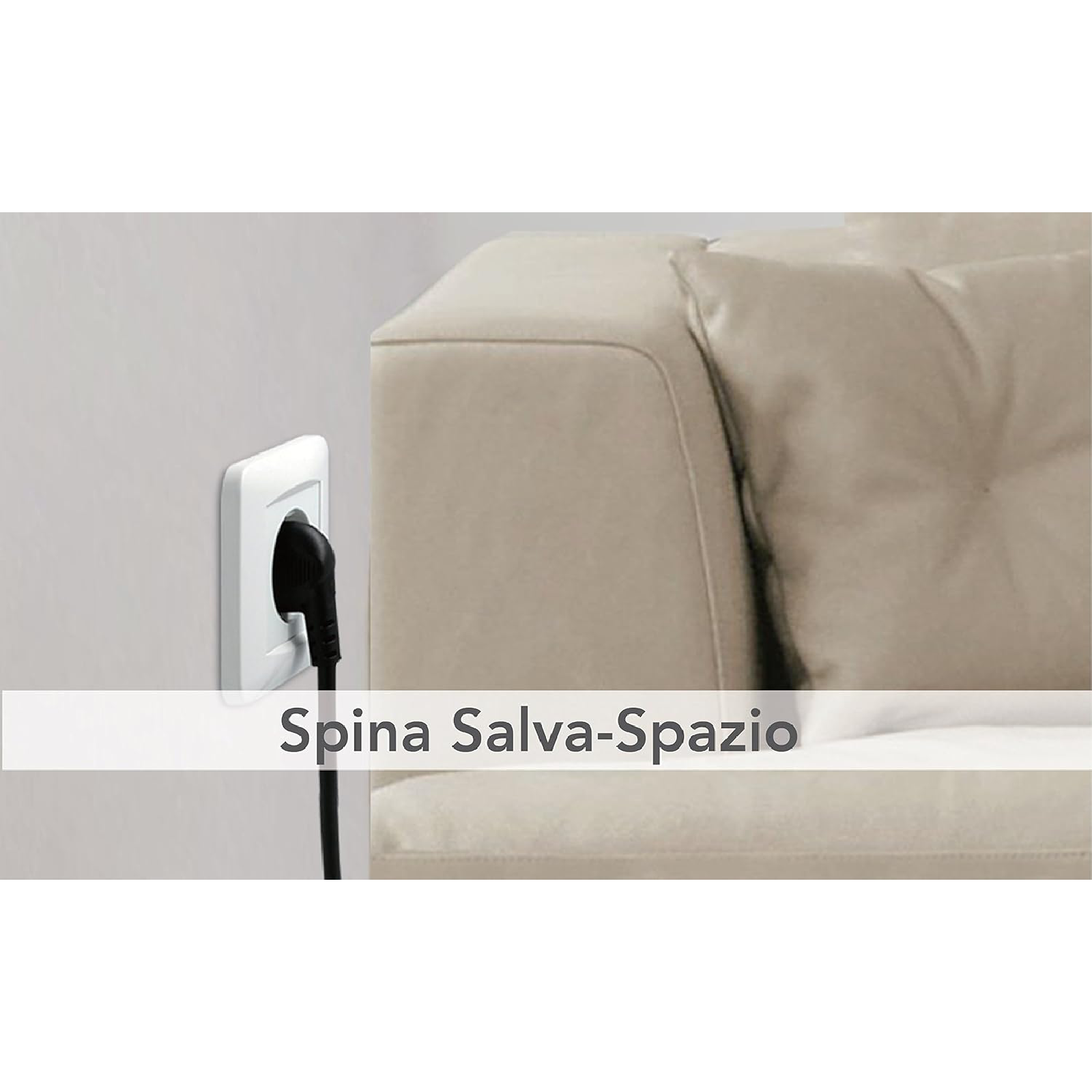 Multipresa con interruttore colore bianco salvaspazio