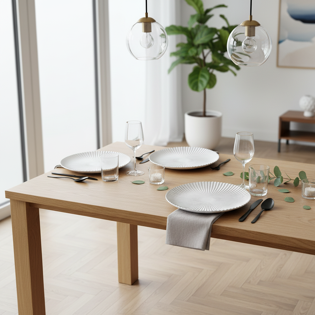 Piatto tondo decorativo "Boho Chic" in legno bianco da portata 40 cm