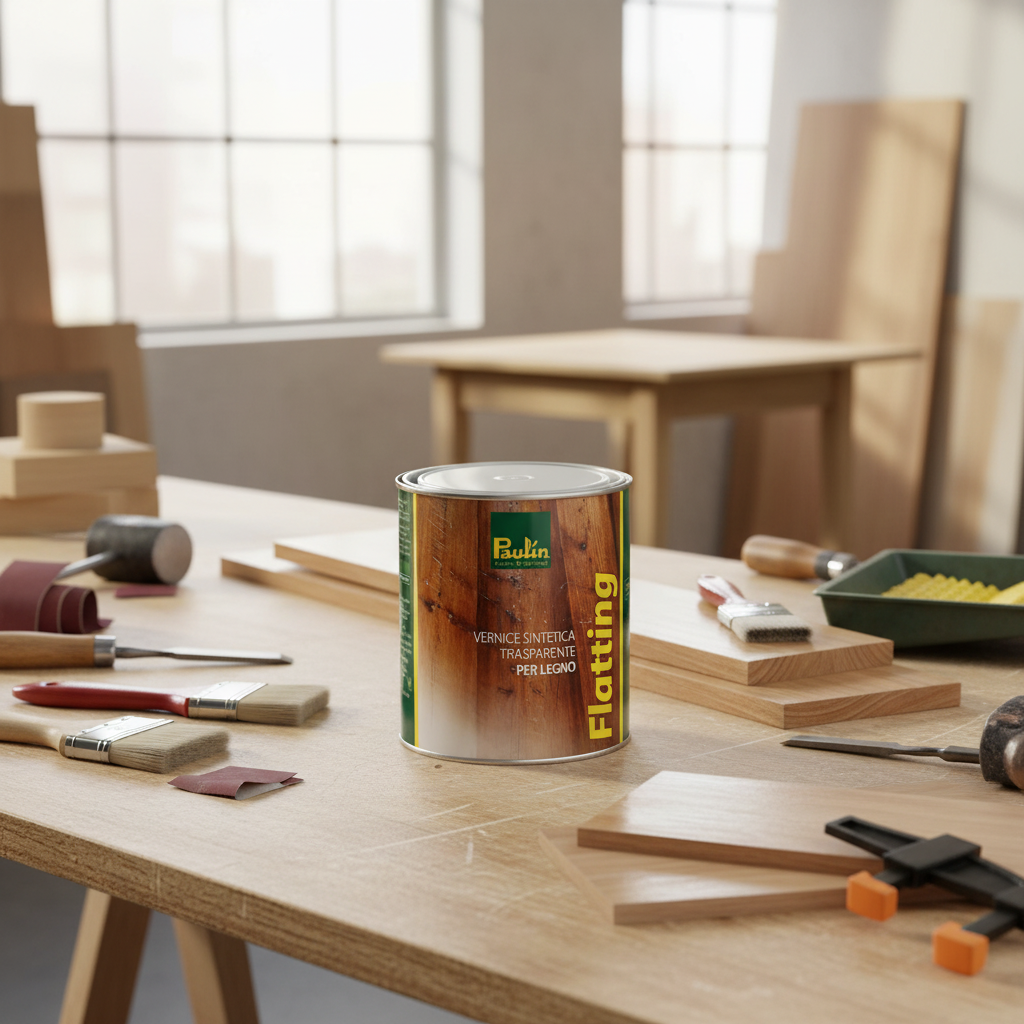 Vernice Sintetica Flatting Trasparente Lucida per Esterni Protezione per il Legno 2.5Lt