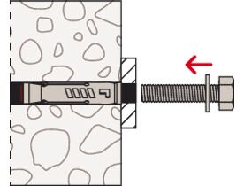 Tassello ancorante in acciaio "GBM/B" con barra filettata munito di dado e rondella