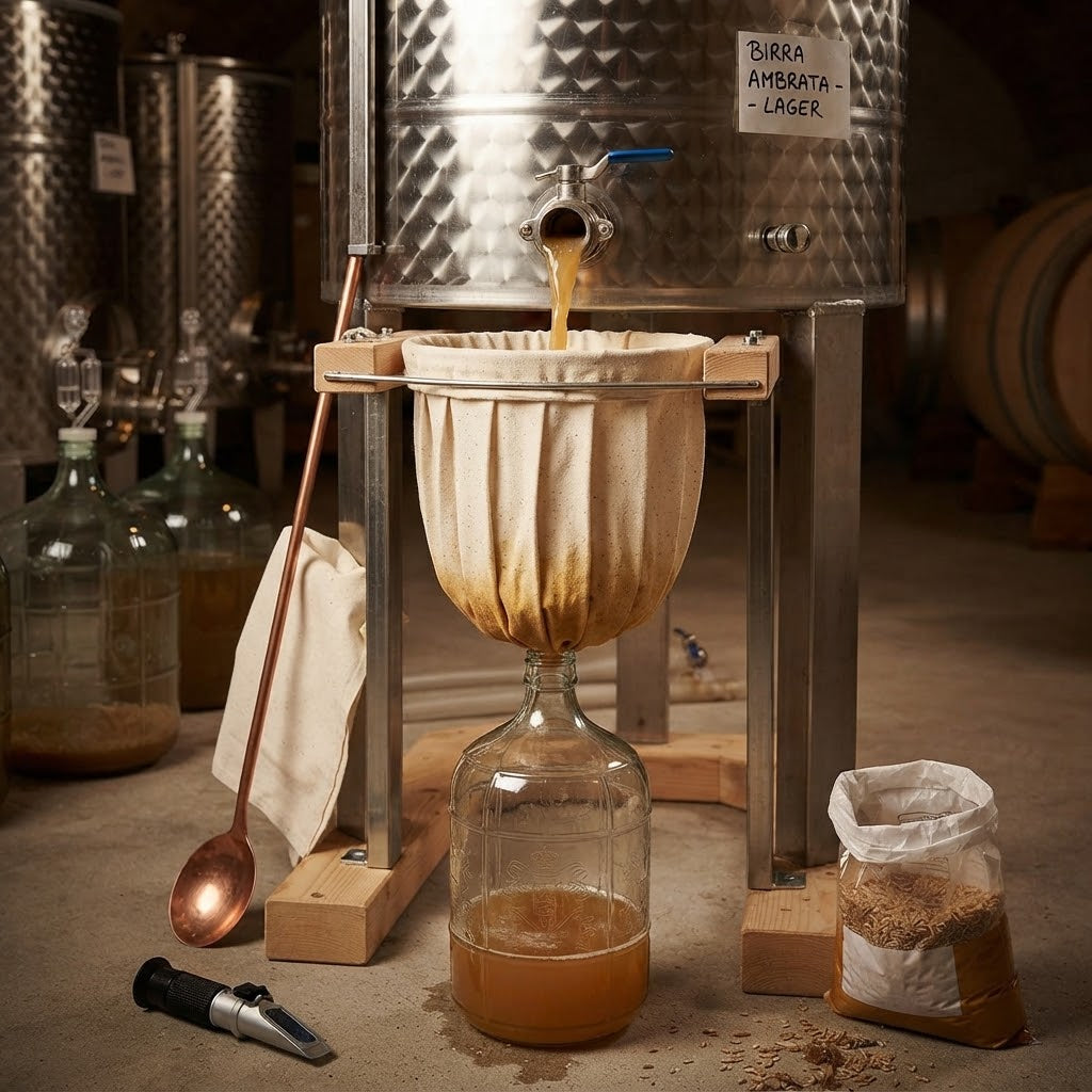 Filtro a sacco olandese in cotone con tela alimentare per vino e birra