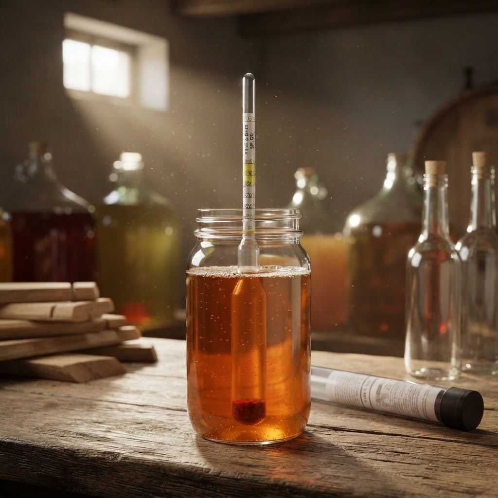 Densimetro per vino e birra ricambio con astuccio per calcolare la fermentazione