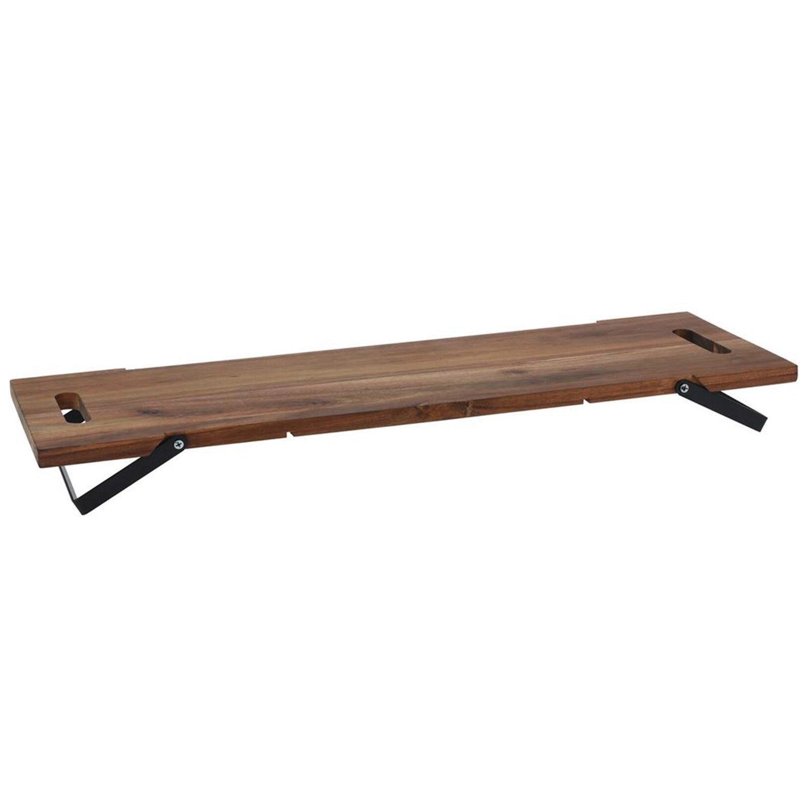 Vassoio in legno di acacia e metallo 67 cm