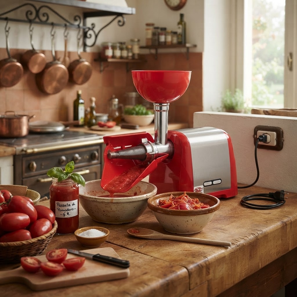 Passapomodoro "Skuizzi" con motore elettrico 600W 220V per passata