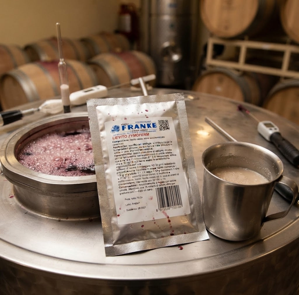 Lievito per fermentazione vino "Zymoferm Bayanus" dal sapore secco, disidratato e selezionato
