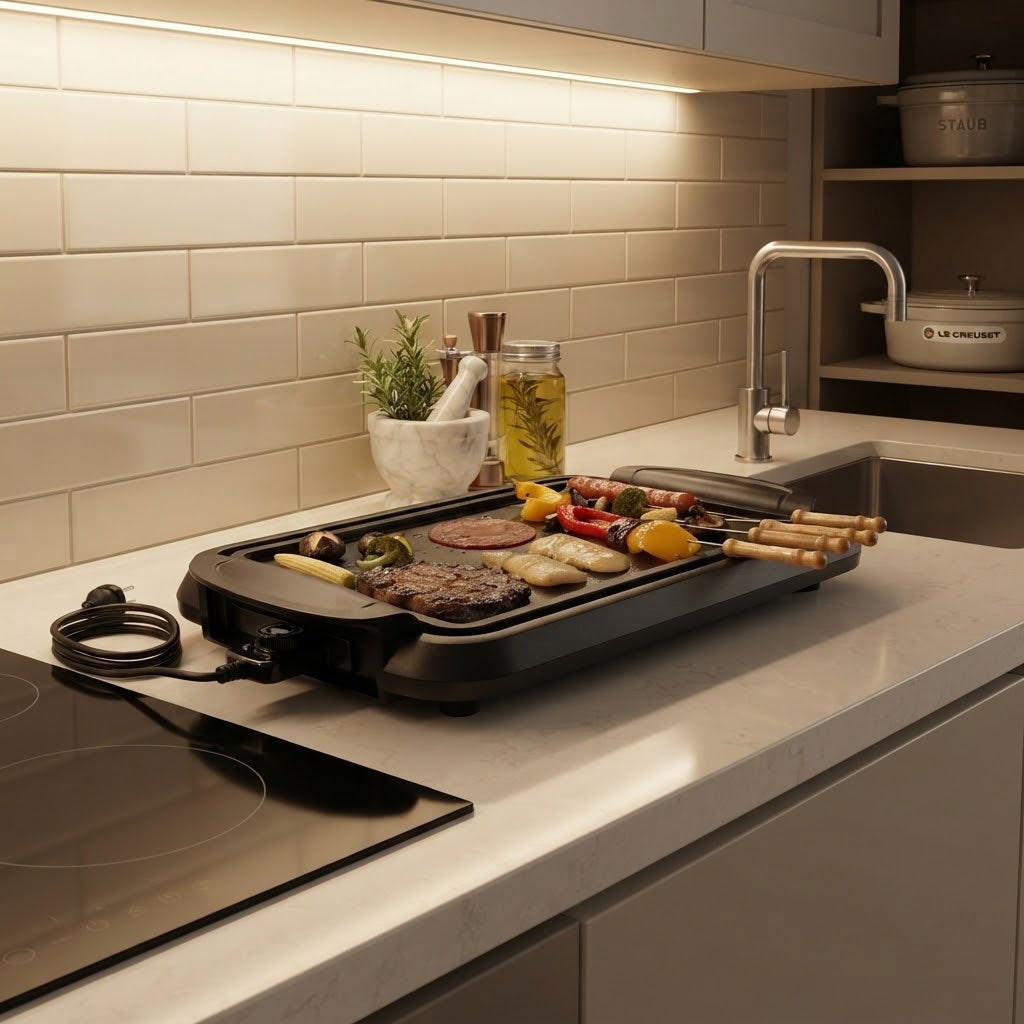 Griglia Elettrica con piastra "Jole" Barbecue da interno ed esterno 900-1000 W