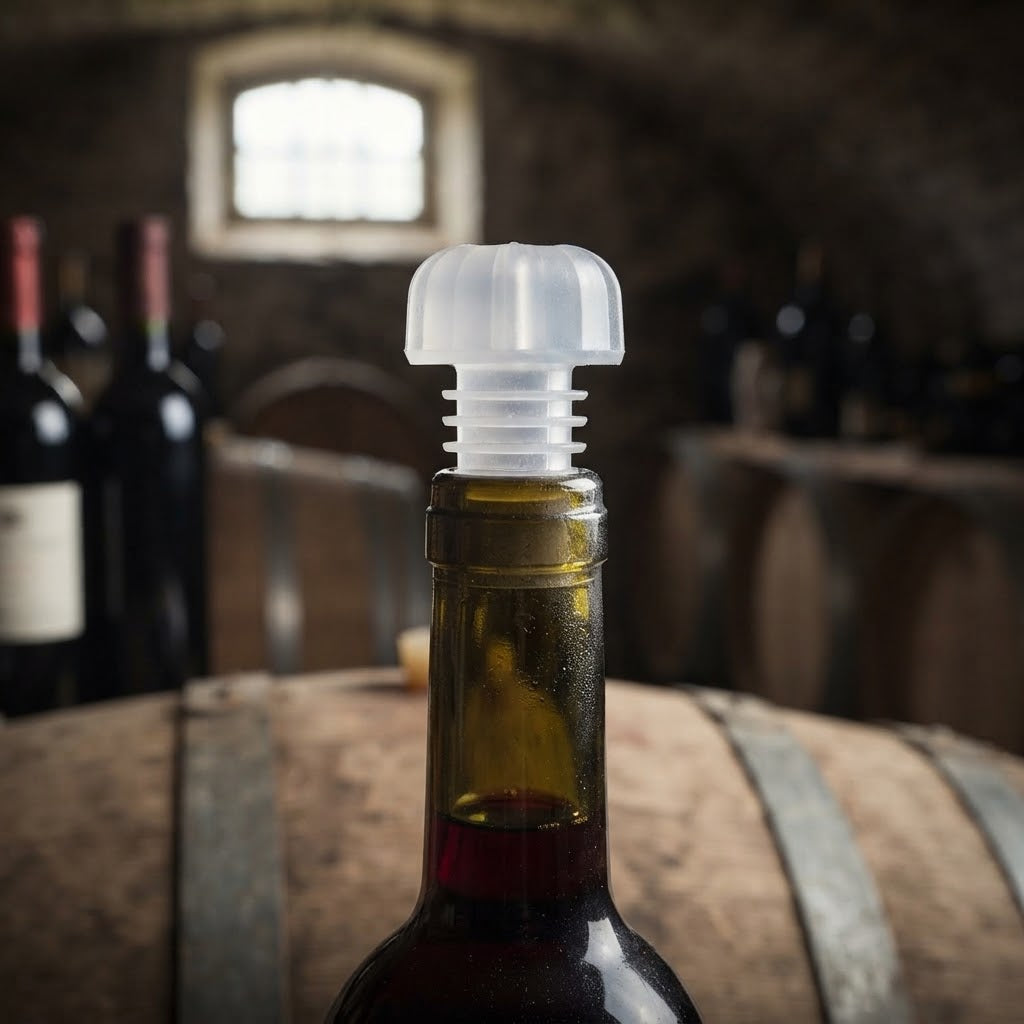 Tappi a fungo in plastica con 5 alette per bottiglie spumante e vino frizzante