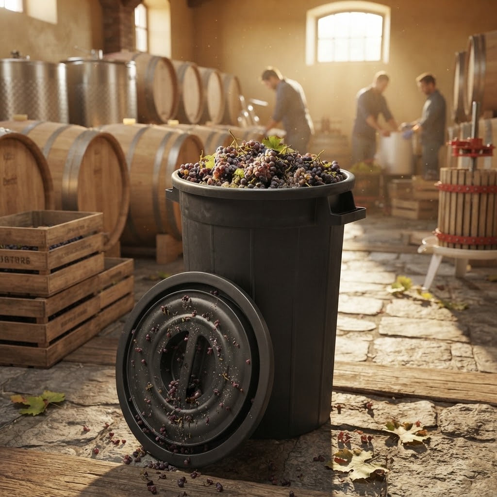 Bidone in plastica a due manici per vendemmia ed edilizia