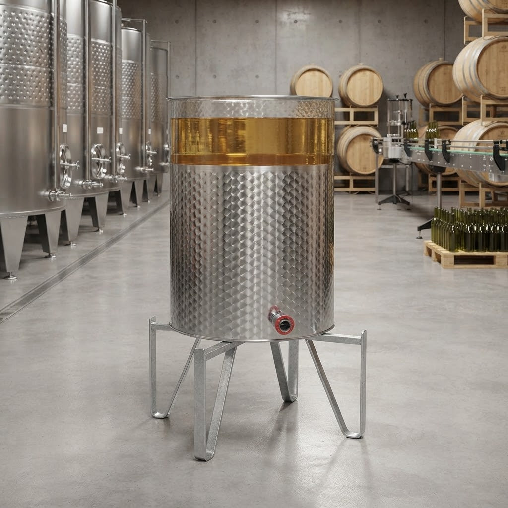Base zincata verniciata per cisterna contenitore olio e vino Made in Italy