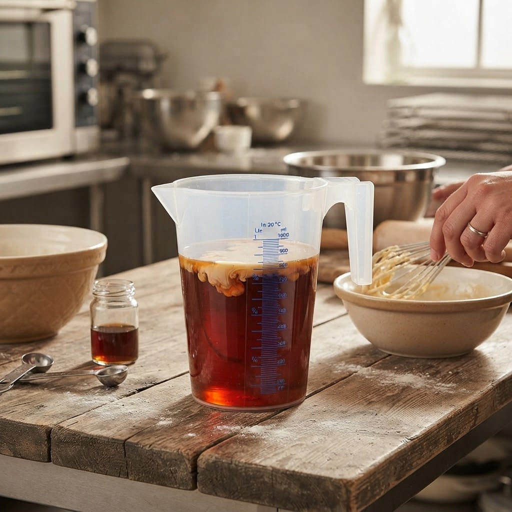 Caraffa graduata da 10 ml dosatrice con beccuccio in polietilene trasparente