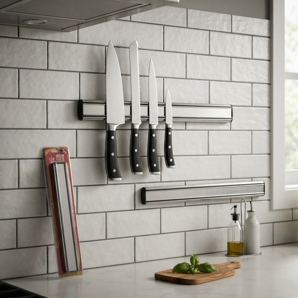 Barra magnetica per coltelli e lame da 42 cm da cucina con tenuta