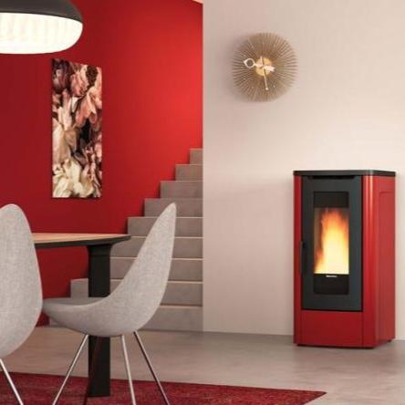 Stufa a pallet ventilata in ghisa 10,0 kW  mm. 525x602xh.1080