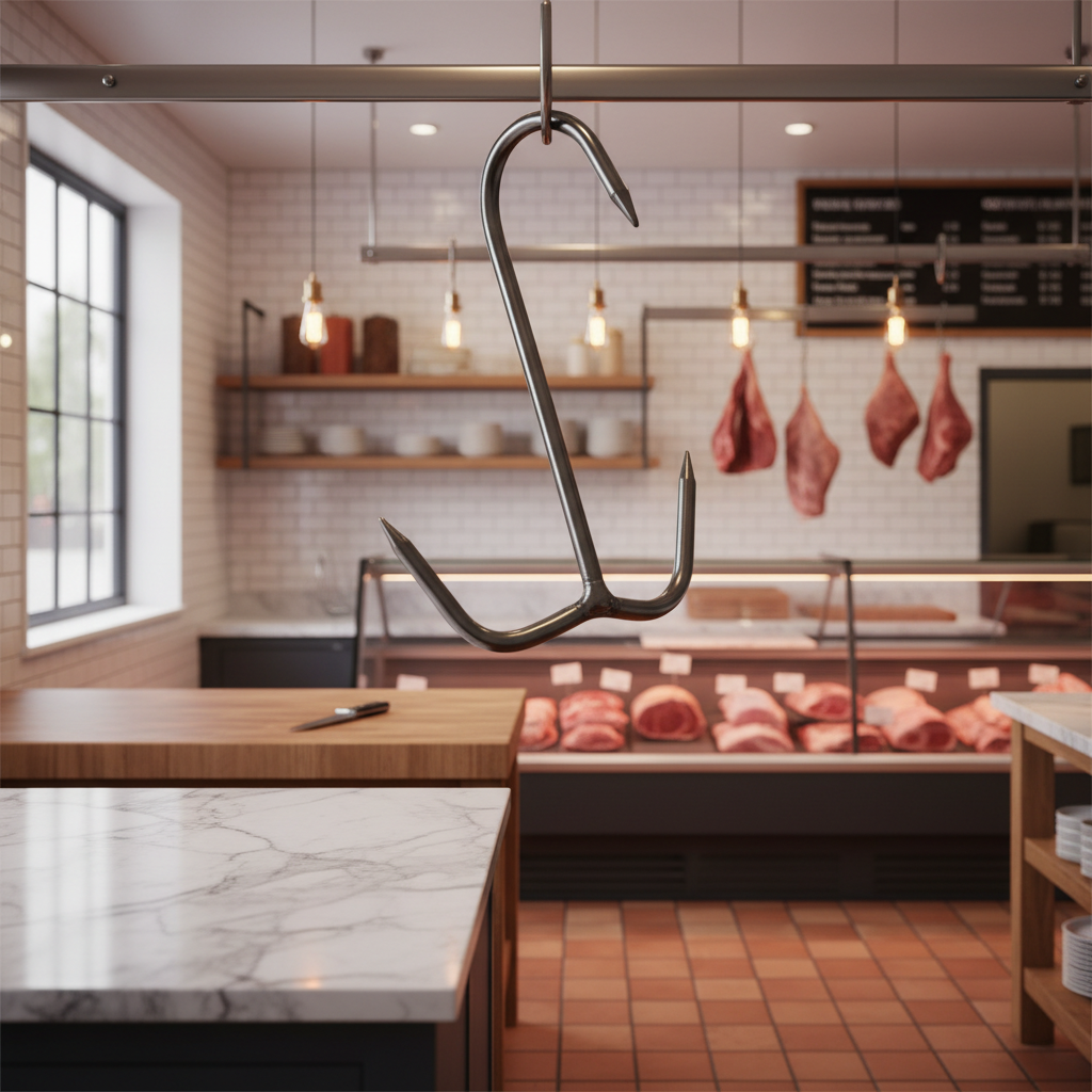 Gancio ad Ancora per Macellaio in Acciaio Inox alimentare ideale per salumi con 3 punte da 120 mm