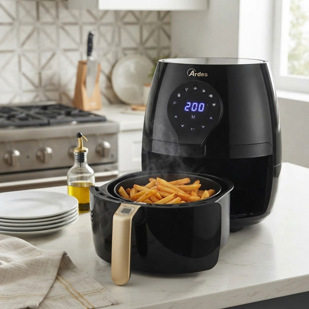 Friggitrice ad aria elettrica "Eldorada maxi" ideale per tutti i tipi di frittura, capacità 5 litri