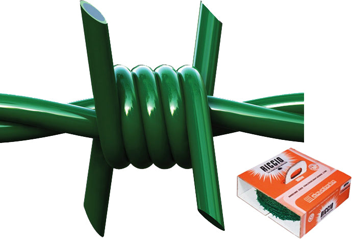 Filo spinato plastificato verde per recinzione metallica dispenser da 100 mt