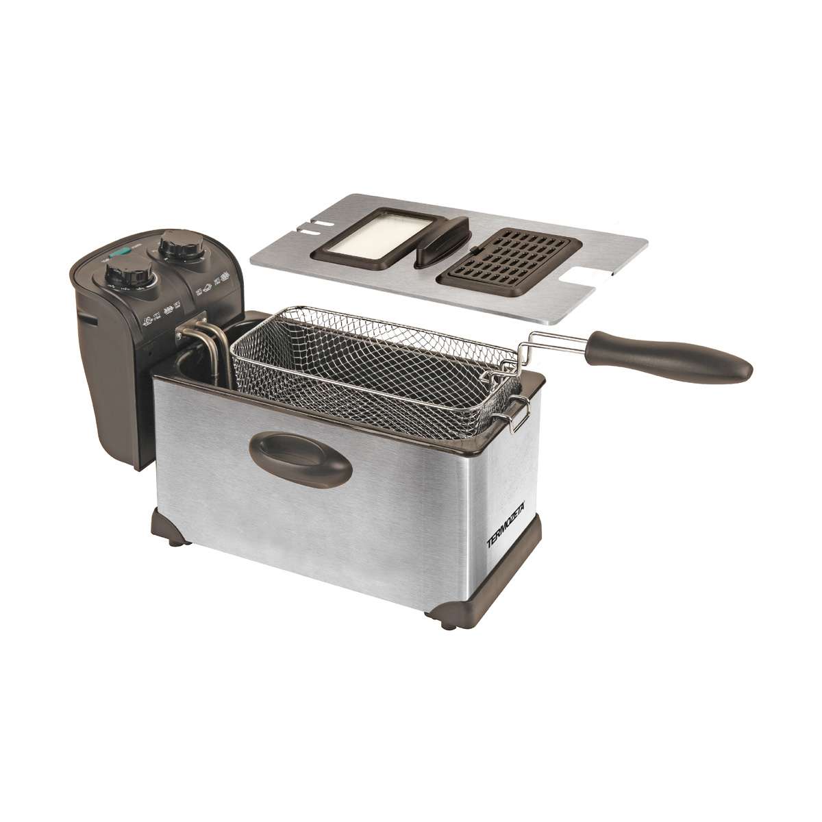 Friggitrice elettrica in acciaio inox ideale per tutti i tipi di frittura, capacità 3 litri