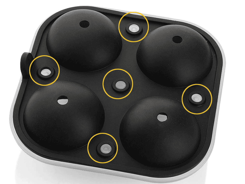 Stampo in silicone per cubetti sfere ghiaccio 4 posti