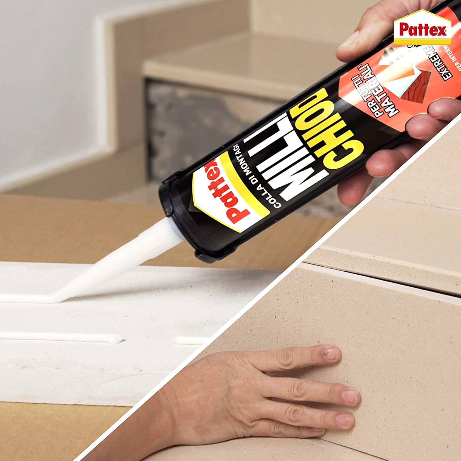 Adesivo millechiodi "Crystal" trasparente con elevata flessibilità e forte adesione 290 gr