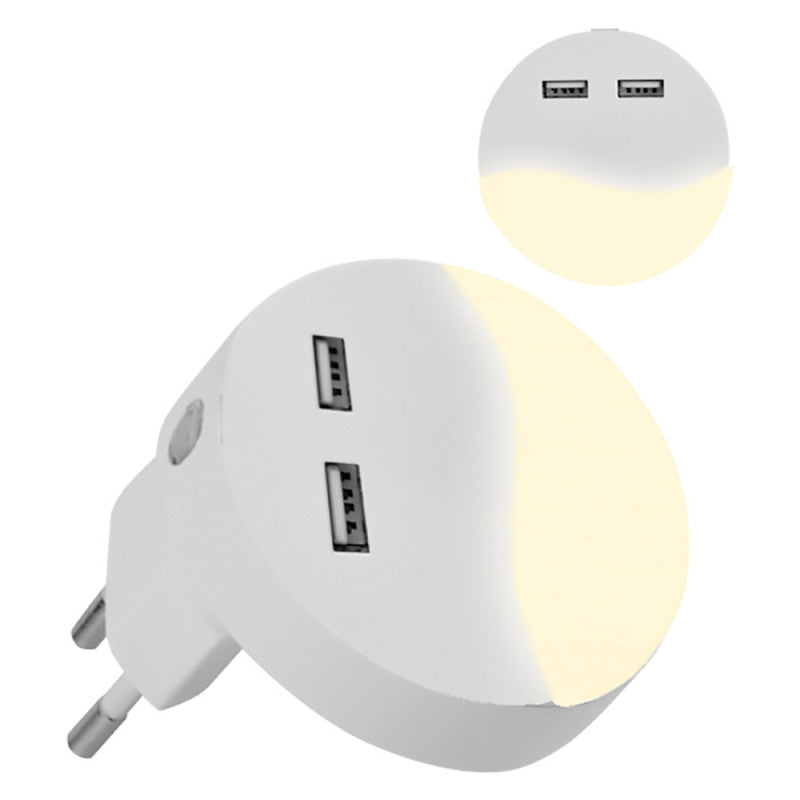 Luce spia notturna "VTac" a led SMD con sensore crepuscolare e 2 porte USB