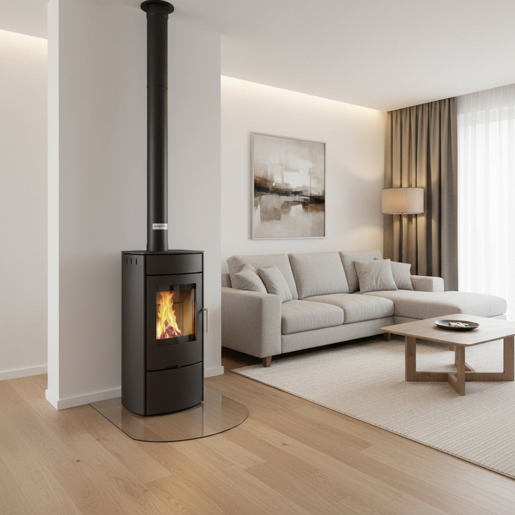 Tubo in acciaio nero da interno per stufa a pellet "linea superior" con spessore 1,6 mm