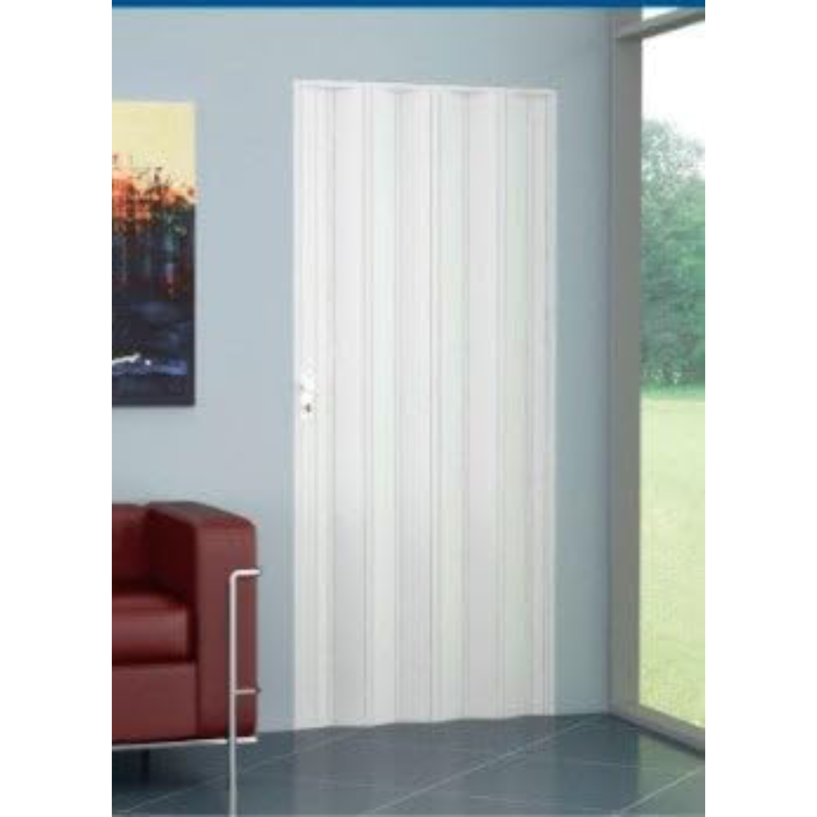 Porta a Soffietto in PVC spessore 9 mm "RIGI" con serratura 82 x h 210 cm