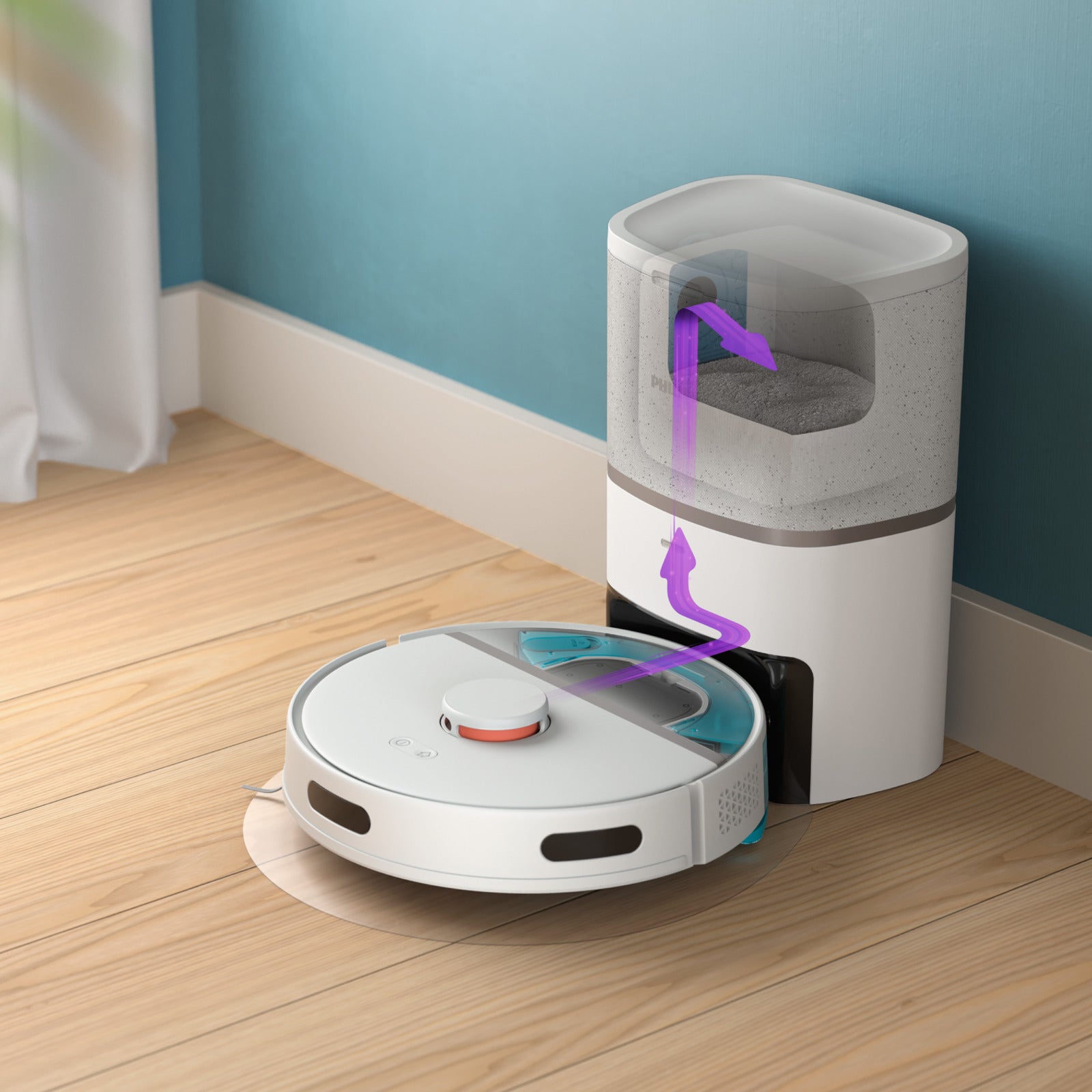 Robot "Scrappi" Aspirapolvere 3 in 1, cattura polvere, sporco e lava efficacemente