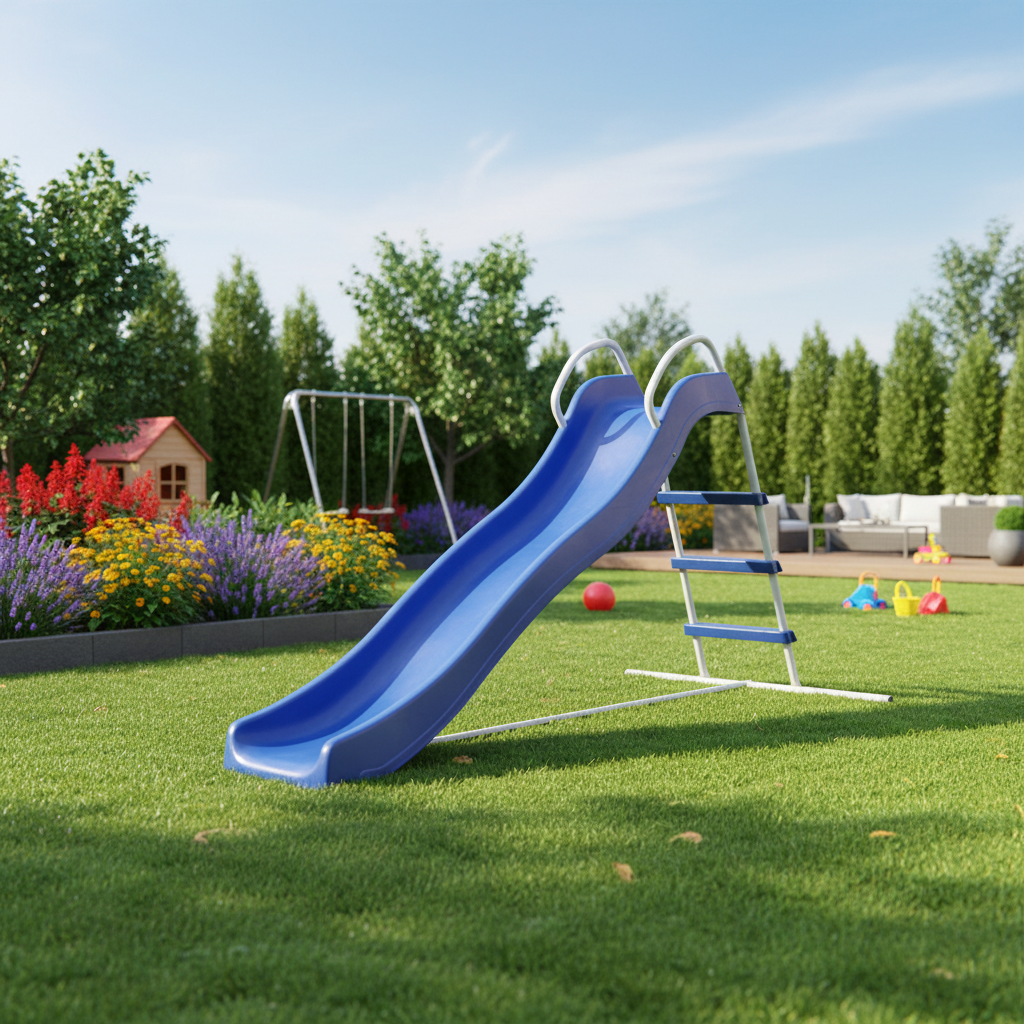 Scivolo "Young" per bambini a onda gioco da giardino e veranda 190 x h 103 cm.