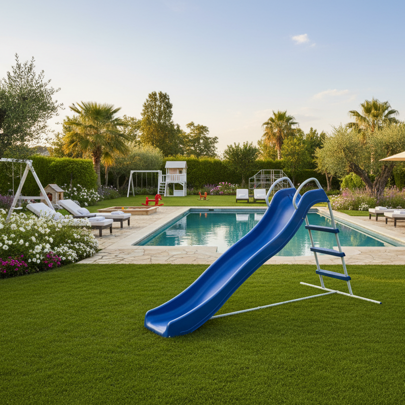 Scivolo "Young" per bambini a onda gioco da giardino e veranda 190 x h 103 cm.