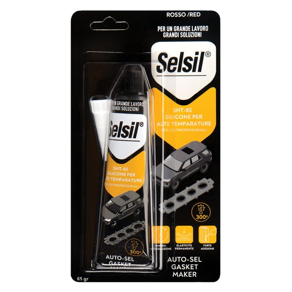 Silicone acetico "SNH" per alte temperature igroindurente privo di solventi rosso 85 gr