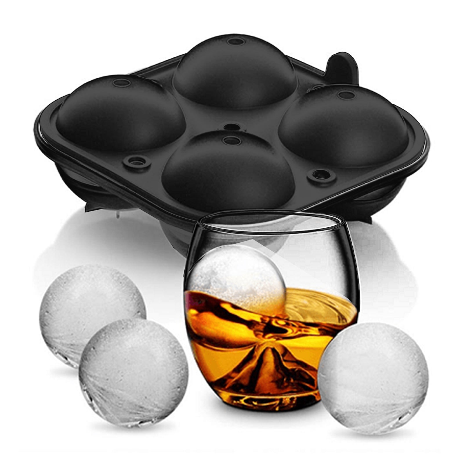 Stampo in silicone per cubetti sfere ghiaccio 4 posti