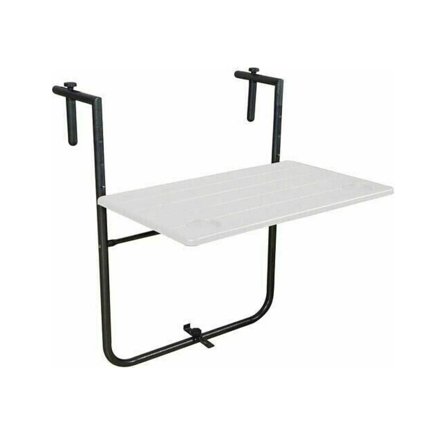 Tavolo richiudibile da balcone in acciaio piano in HDPE bianco per esterni