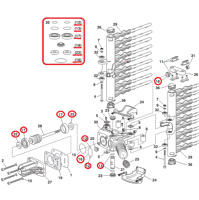 Traversino di ricambio per abbacchiatori pneumatici Zanon Karbonium Air - Mambo Light - Mambo Speed - Super Mambo